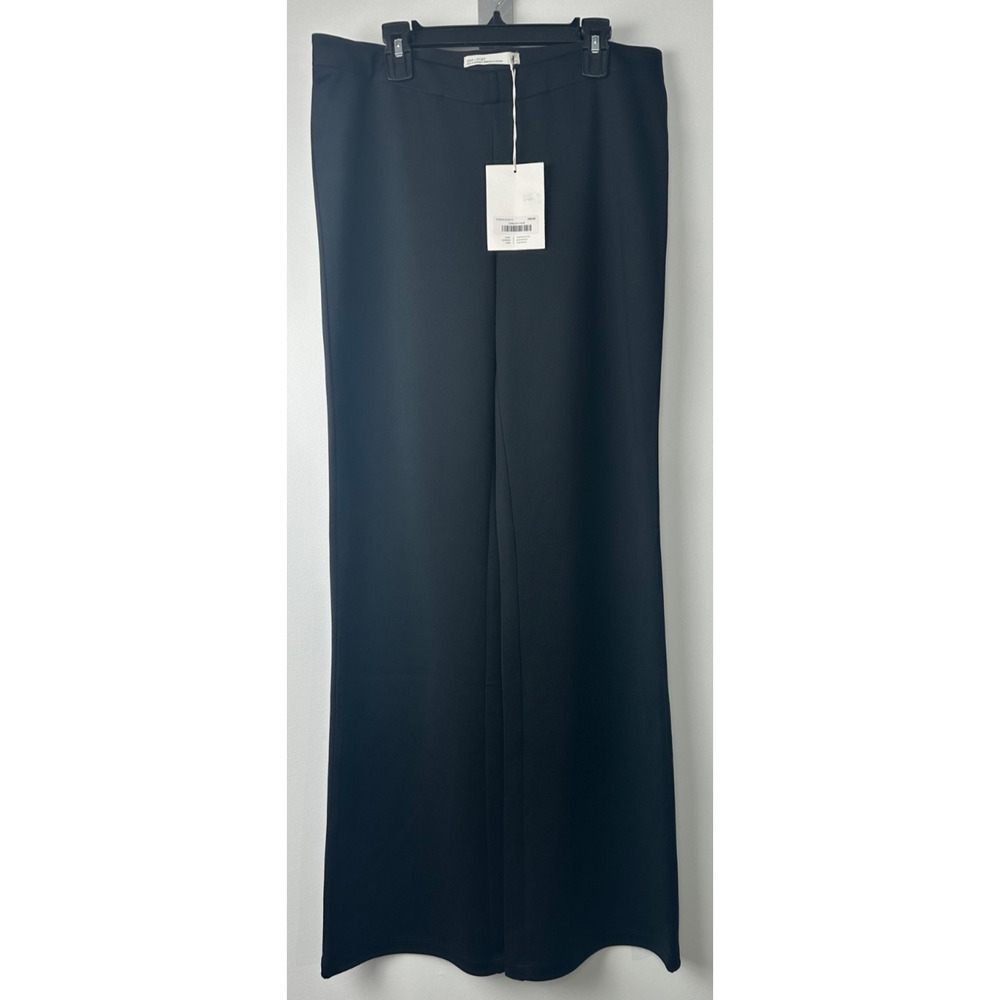 NWT Oak+Fort Black Stretchy Waist High Rise Pull On Wide Leg Pants-M $68 D4 - Picture 2 of 7